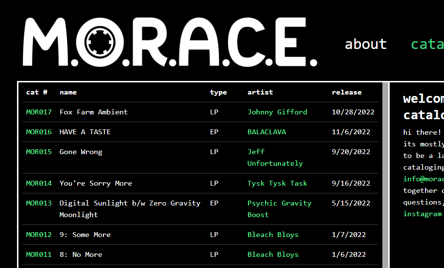 zoomed screenshot of website that evokes
MS-DOS or similarly retro interface